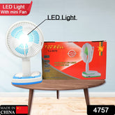 4757 PORTABLE LED LIGHT WITH MINI FAN- YJ 5570